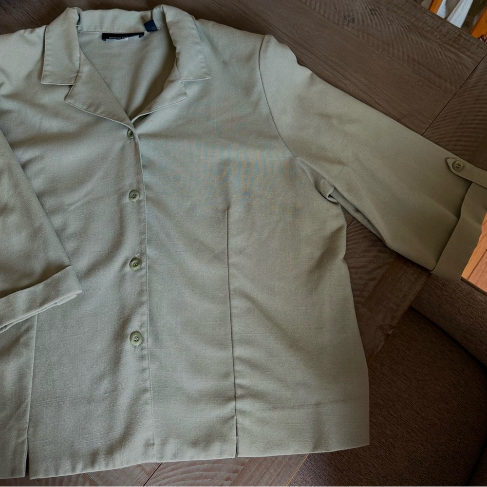 Olive Green Oversized Button-Up Shirt